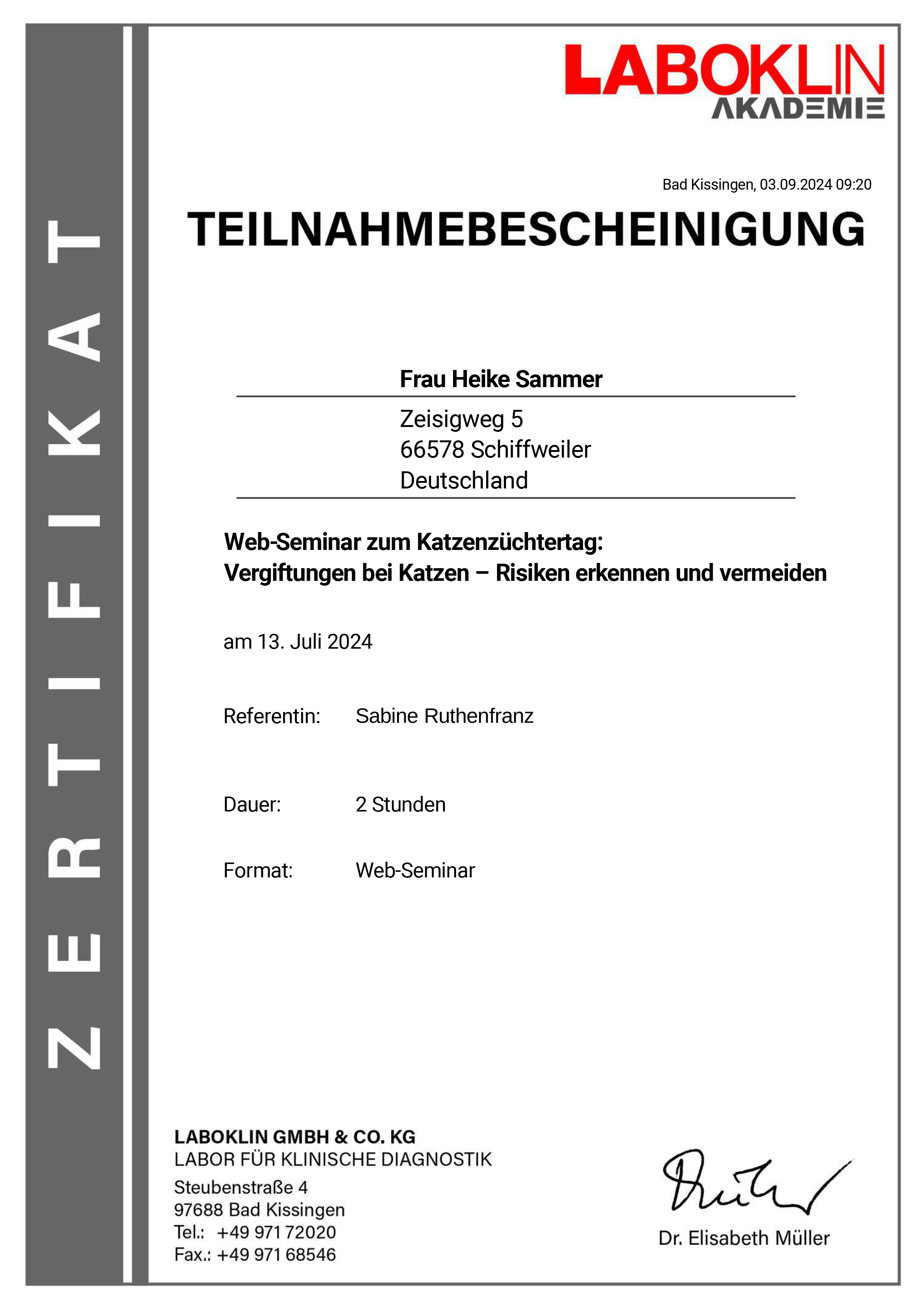 Laboklin Seminar Vergiftungen Katze